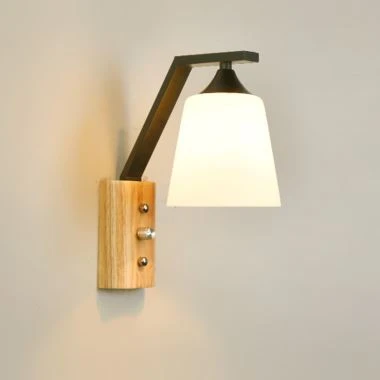 Nordic modernā vienkāršā koka LED sienas lampa